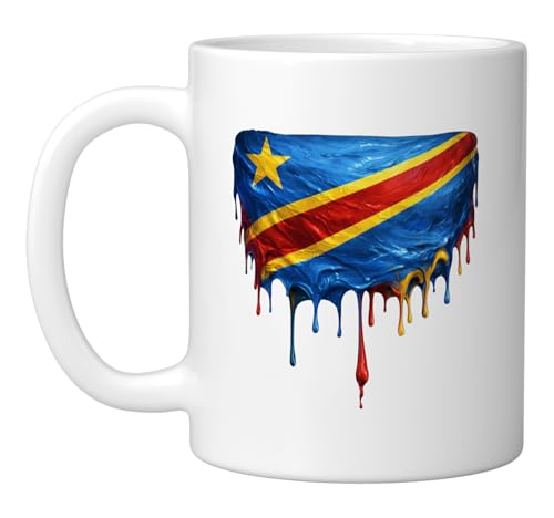 DR Congo Flag Ceramic Mug, White