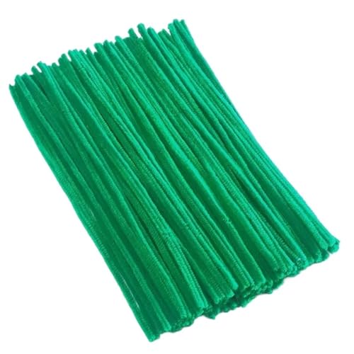 Tallos de chenilla verde oscuro para proyectos escolares y manualidades florales creativas en casa