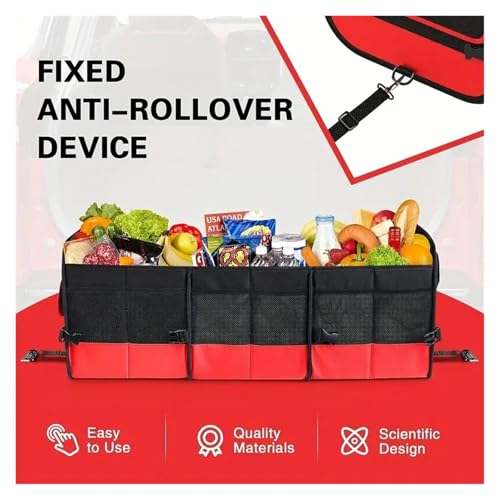 Organiseur de coffre pliable avec sangles rétractables et grands compartiments ajustables - 5