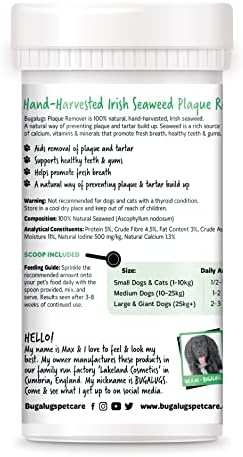 BUGALUGS Plaque Off Remover For Dog 70g Teeth & Bad Breath 100% Natural | Plaque Off Dogs No Need For Dog Toothbrush or Dog Toothpaste | Remove Dog Bad Breath & Plaque Remover For Dogs & Cats (70g)