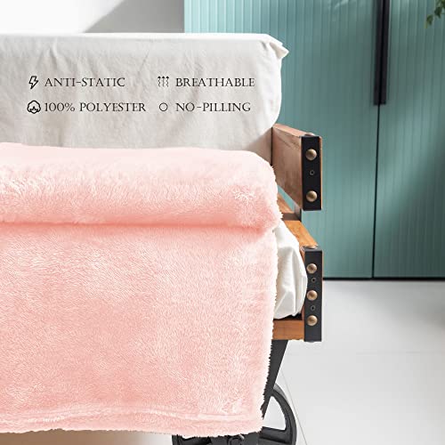 Exclusivo Mezcla Plush Extra Large Fleece Throw Blanket For Couch,Bed And Sofa (50X70 Inches, Light Pink) Soft, Warm, Lightweight #TOP22