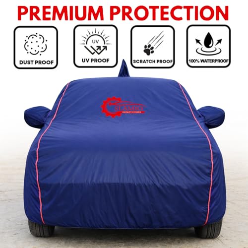 Image of 100% Waterproof Car Cover for Chevrolet Sail Sedan | All-Weather, Dustproof & UV Protection | Heavy-Duty 3-Layer Fabric | Custom Fit with Mirror & Antenna Pocket | Navy Blue