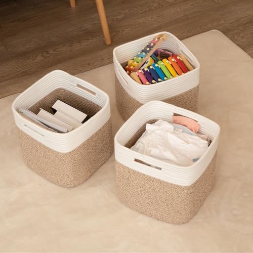 Sixdove Storage Cubes 11 Inch Cotton Rope Woven Baskets For Organizing thumb #6