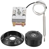 Housoutil Effizientes Ofenthermostat für Elektroherd Heißluftfritteuse und Wassererhitzer Einstellbar mit Schrauben Crimp Klemmanschluss Schwarz Vielseitig für Küche