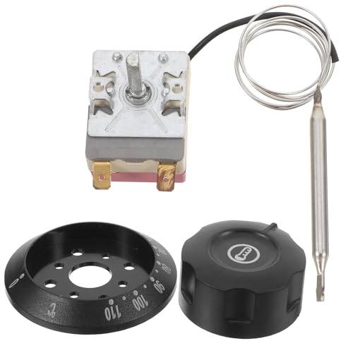 LOEFLIFA Termostato Eléctrico para Horno y Calentador de Agua Ac16a 30-110, Control de Temperatura Ajustable con Protección, Compatible con Freidora de Aire, Incluye Tornillos y Terminales