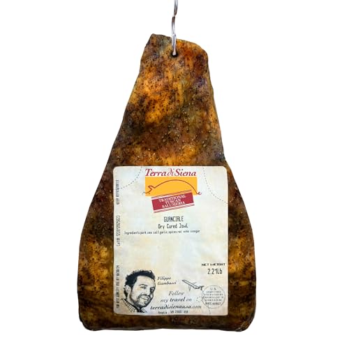 Terra di Siena Whole Guanciale | Dry Cured Jowl | Seasoned Pork Cheek, 1.5 lbs