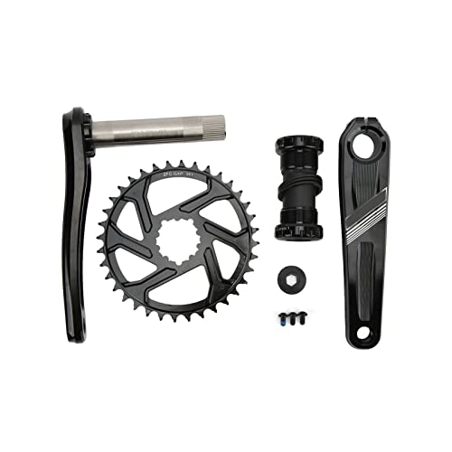 XUXHOU Juego de Bielas para Bicicleta de Montaña de Montaje Directo 36T, Juego de Bielas Integradas Huecas de Aleación de Aluminio con Soporte Inferior, para Bicicletas de 9/10/11/12