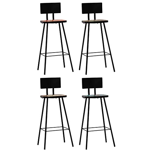 Tabourets de bar en bois massif lot de 4 avec repose-pieds anti-fatigue