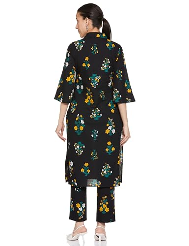 Image of Amazon Brand - Myx Women's Printed Kurta and Pant set in Cotton (Available in Plus Sizes)