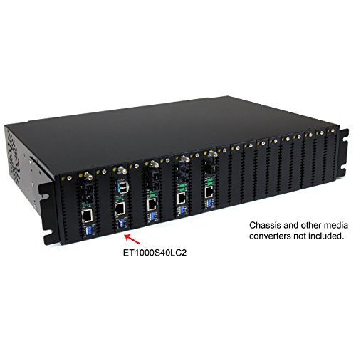 Image of StarTech Single-Mode (SM) LC Fiber Media Converter, Gigabit Ethernet, TAA | 40km, 1310nm- with SFP Transceiver, For, 10 /100 /1000 Network, ET1000S40LC2