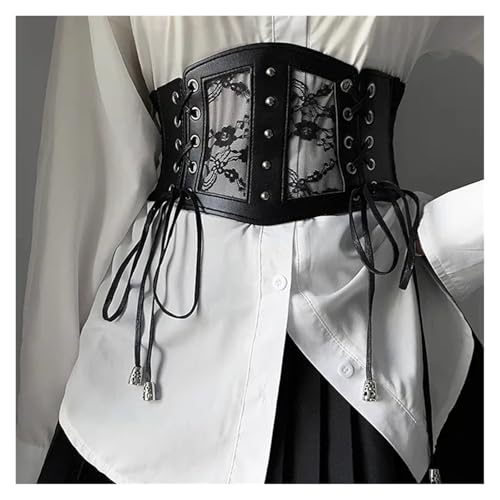 Elastic Lace Corset Belts for Women Wide Stretch Cummerbunds Female Dress Corset Belt for decoration3