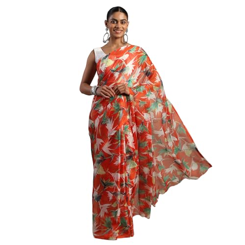 Image of Garden Vareli Floral Print Nara Chiffon Saree 73475