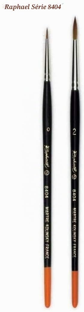 Raphael Pinceau Series 8404 ,kolinsky Rouge Sable Pinceau ,Set 2pcs,Taille 0 . 2 France