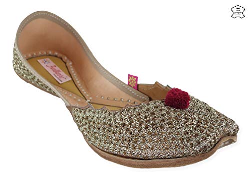 Image of Fulkari Prime Pure Leather Casual Women's Soft Leather Bite and Pinch Free Ladies Jutti Ethnic Mojari