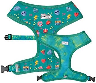 Bulltastic Pop Art Reversible Dog Harness – Reversible, Comfortable, Adjustable, Easy to Clean – Fits Bulldogs, Pugs, and Other Dog Breeds