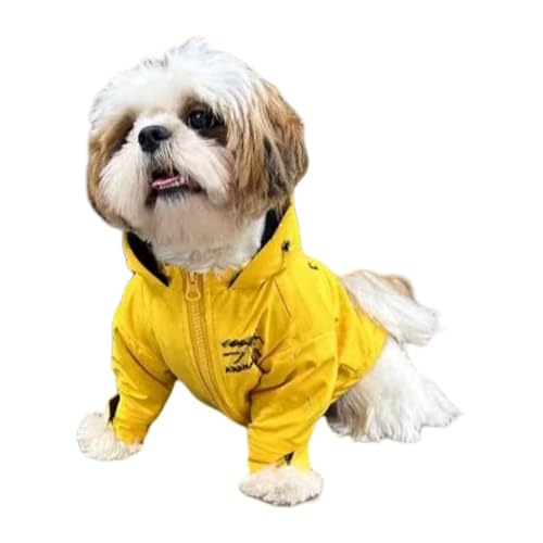 ペット服 冬 犬服 犬コート 冬 暖かい 防風 防寒 寒さ対策 可愛い おしゃれ ペット用品 活動 保温 抜け毛防止 防寒コート小型犬 中型犬 大型犬 適用 秋冬服 愛犬猫 誕生日 贈り物 軽量 着脱簡単 お散歩お出かけ服 (イエロー,L)