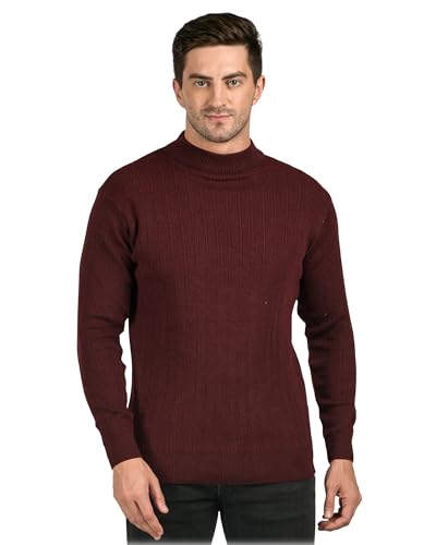 Image of Men Woolen Round Neck Solid Striped Design Pullover Heavy Rainbow Fabric Winter Wear Pure Wool Cardigan for Men Fully Warm Pullover Free Sizes