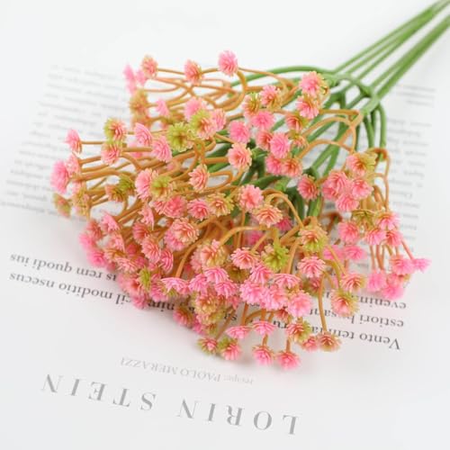 Image of VRB Dec 20 Pcs Artificial Baby's Breath Flower Bunch,Gypsophila Bouquets Flower Sticks for Vase,Flowers for Vases, Decoration Items for Living Room,Home Decor,Chritmas (20 Pcs - Pink Gypsophila)