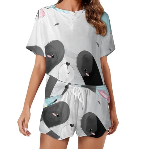 Pyjama femme raton laveur ensemble de pyjama court vêtement de nuit été