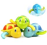 Baby Bath Toy, Wind Up Swimming Bathtub Tortoise for Boys Girls Toddlers , Floating Bathtub Pool Toys, Smooth Cute Appearance, Water Play Sets for Kids (B)