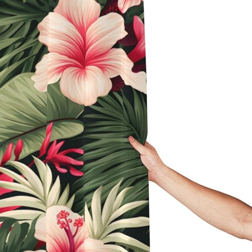 Rideau de douche fleurs roses 183x183cm imperméable avec crochets - 7