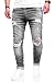 Produktbild behype. Herren Destroyed Stretch Jeans-Hose Used Slim-Fit 80-2369 Grau W32/L32