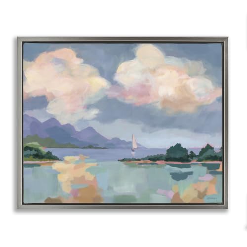 'Escape Peaceful Bay Landscape'| Floating Frame Canvas Art