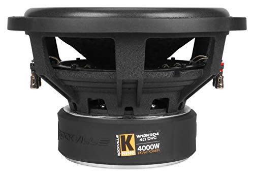 Rockville W12K9D4 12" 4000W Peak Car Audio Subwoofer Dual 4-Ohm Sub 1000W Rms Cea Rated, Black #TOP3