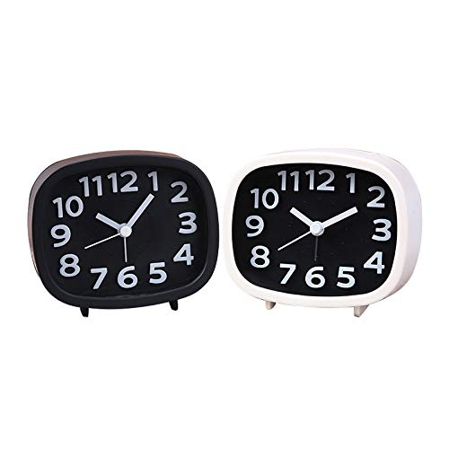 Reloj electrónico de despertador sin tictac y con manecillas luminosas nocturnas
