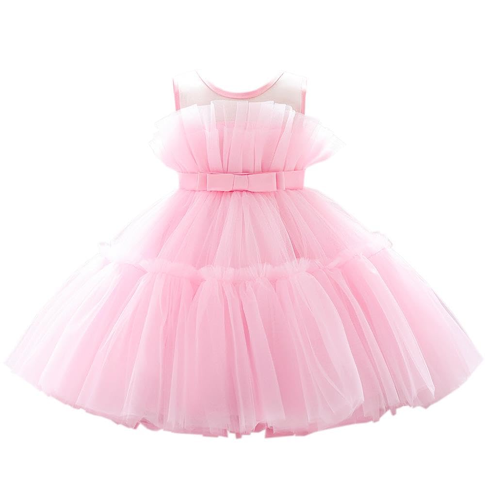 Lito Angels Vestido de Dama de Honor de Boda Vestido de Fiesta Elegante para Niñas Pequeñas, Negro/Verde Claro/Blanco/Amarillo/Rosa