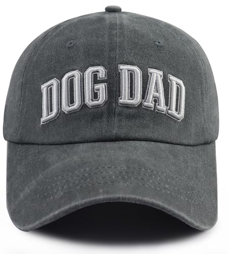 Image of Dog Dad Hats for Men, Funny Cotton 3D Embroidered Dog Lover Baseball Cap