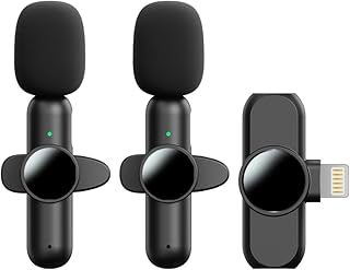 2-Pack Wireless Lavalier Mics for iPhone & iPad — Plug-and-Play Vlogging & Interviews