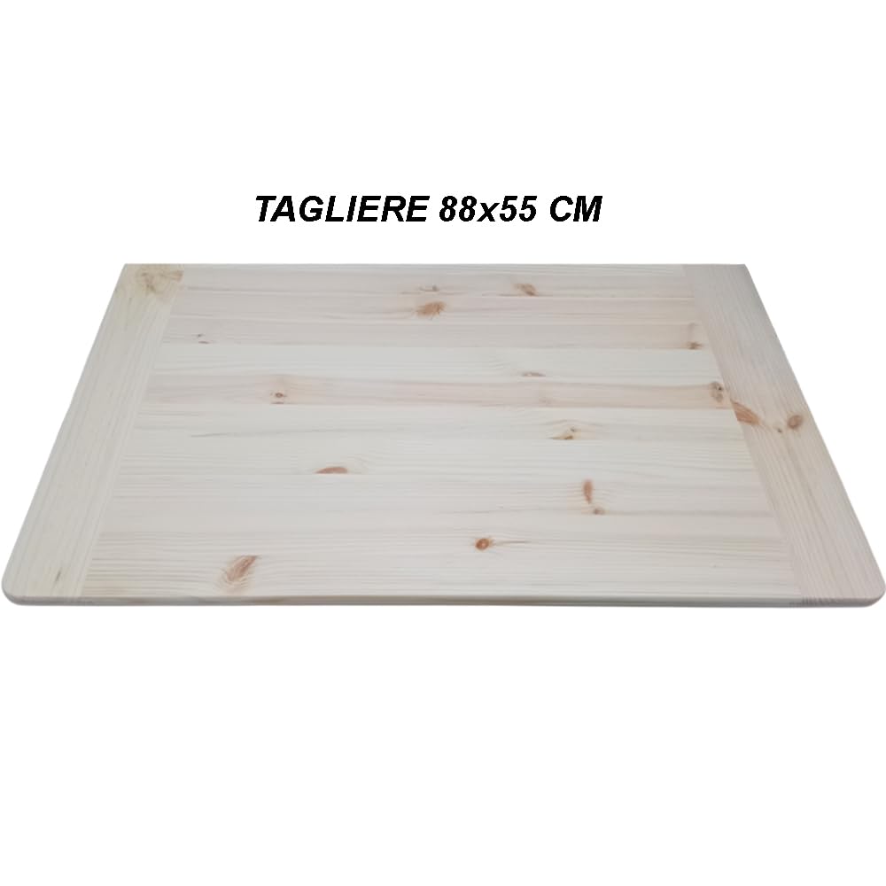 Tavolo da lavoro impasti pasta pane pizza dolci spianatoia in legno di pino massiccio tagliere spianatoia casa cucina omaggio mattarello e spatola pulizia (GRANDE)