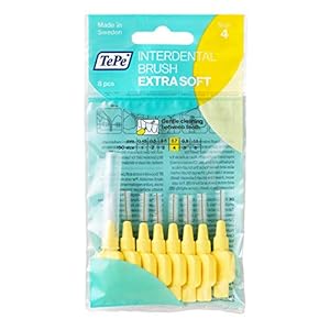 TePe interdentale borstels X-Soft geel (ISO maat 4: 0,7 mm) / voor een bijzonder zachte en efficiënte reiniging van de…