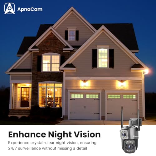 Image of ApnaCam 6MP Dual Lens Wireless WiFi Outdoor Smart IP CCTV Camera | Ultra HD Double View | Two Way Talk | Motion Detection | Night Vision | Support Upto 128GB SD Card | Outdoor Survillance Camera