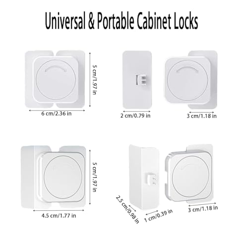 Image of KPNG Baby Guard, Drawer Lock, Child Lock, Baby Safety Lock, Stopper, Earthquake Prevention, Suitable For Refrigerators, Won't Damage Furniture, Easy Installation (Pack Of 2, Flat Angle Lock, White)