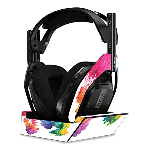 Image of MightySkins Glossy Glitter Skin Compatible with Astro A50 Wireless Headphones + Base Station (Gen 4) - Aqua Paint | Protective, Durable High-Gloss Glitter Finish | Easy to Apply | Made in The USA