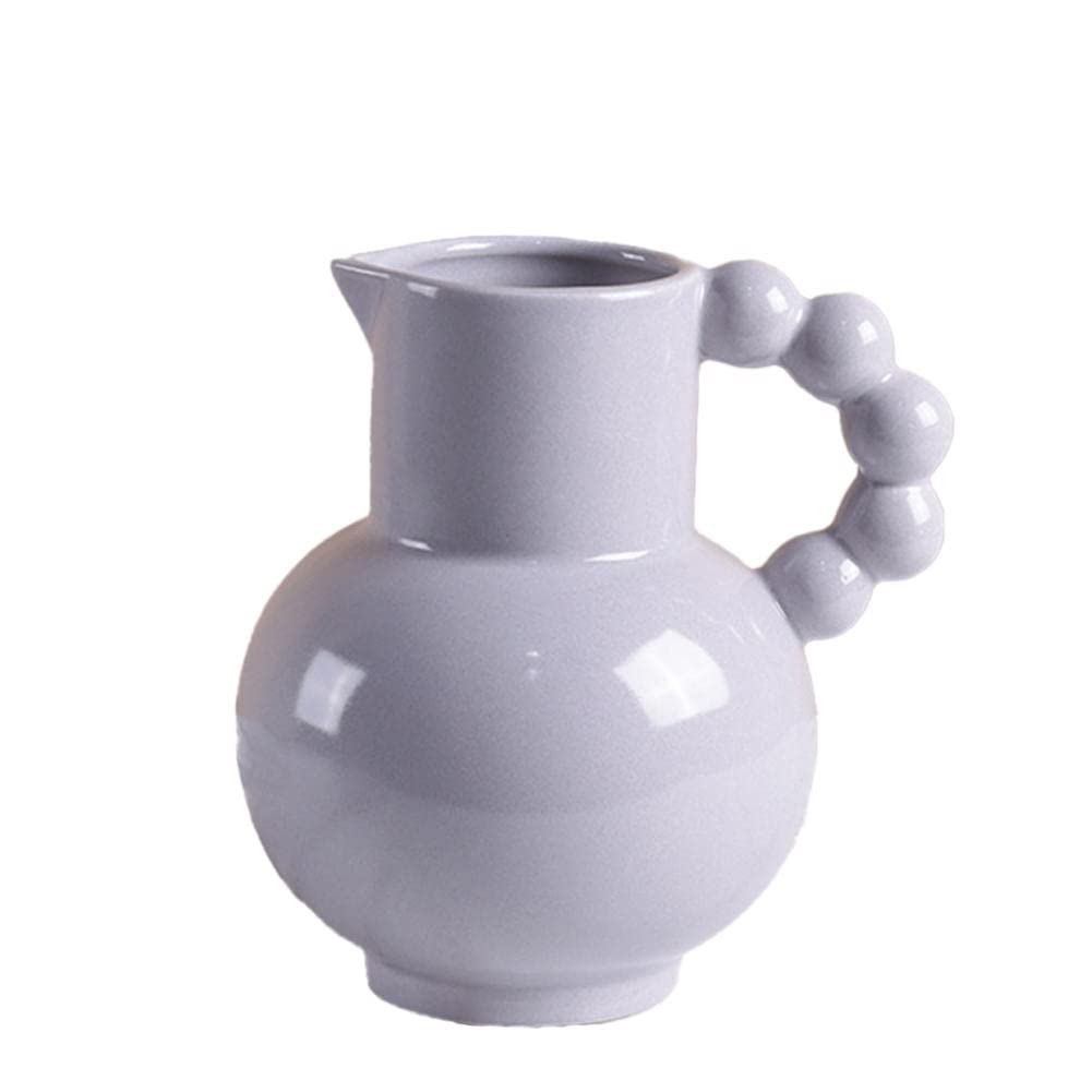 Vase blanc céramique avec poignée vase à fleurs unique et moderne