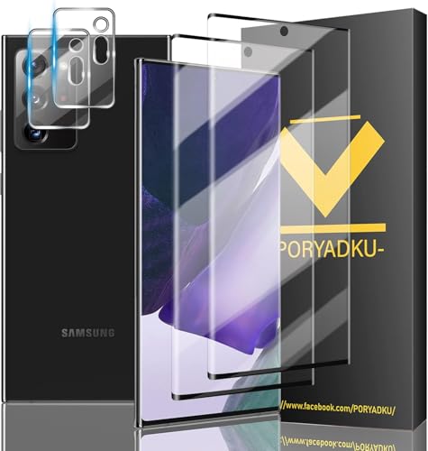 WILLONE 2+2 Pack for Samsung Galaxy Note 20 Ultra Screen Protector (6.90 inches) with Camera Lens Protector Case Friendly Tempered Glass Film Fingerprint Unlock HD Clear