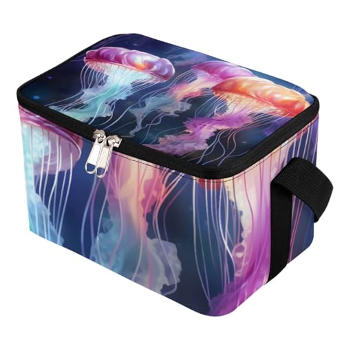 GzLeyigou Lunch Bags for Women Men 9 Cans,Jellyfish Hot & Cold Food Delivery Bag Insulated Grocery Bag Insulated Lunch Box Aquatic Animal Cooler Bag for Office Work Picnic Beach