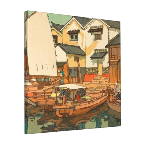絵画 フレーム装飾画 吉田博 瀬戸内海 倉 キャンバスアート アートパネル 壁画 壁掛け 絵 モダンアート 版画 壁飾り 世界の名画 ポスター 40x40cm