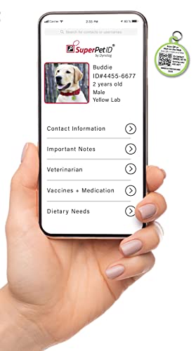 Dynotag® Web Enabled Super Pet Id Smart Tag. Deluxe Coated Steel, With Dynoiq™ & Lifetime Recovery Service. Fun Series (Green: Help Me Get Home Safely) #TOP1