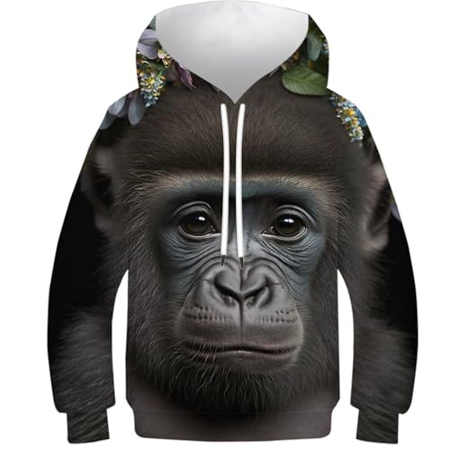Pull original à manches longues et sweat à capuche gorille 3D