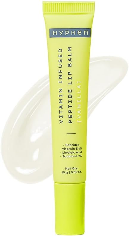 Hyphen - Peach Lip Balm for Dry & Chapped Lips | Vitamin Infused Peptide | Hydrating & Moisturizing Balm for Men & Women Lip Balm Smoothen Lips & Barrier Repair | Vegan, SLS & Parabens free | 10 gm