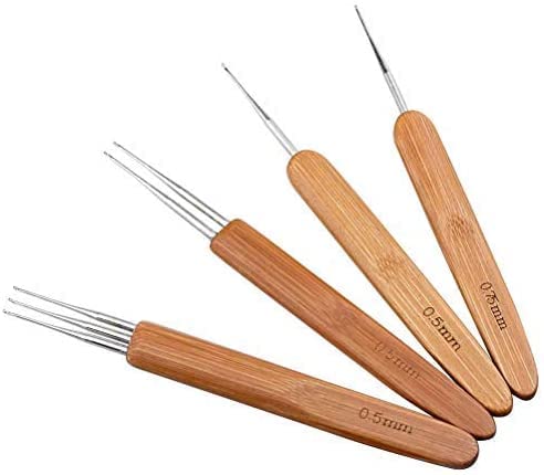 Juego de Herramientas para rastas, 4 Piezas de Agujas de Tejer para rastas, Trenza Sucia, Gancho Simple, Gancho Doble, Herramienta para rastas Cover