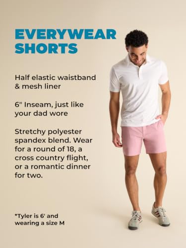 Image of Chubbies Everywear Men's Shorts - Mens Shorts Casual 6in Inseam, Elastic Waist, Water-Resistant, Zipper Pocket