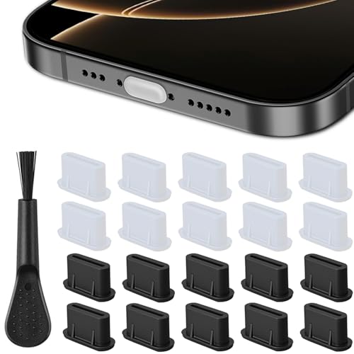 USB C Dust Plug 20 Pack USB C Port Plug Cover Silicone USB C Cover Type-C Charging Port Protector Cover for iPhone Ari 17 15 16 Series Samsung Galaxy S25-S20 Note A Series All USB C Devices