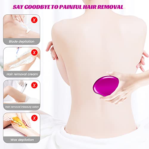Hoyesch Crystal Hair Eraser For Women And Men, Reusable Crystal Hair Remover Magic Painless Exfoliation Hair Removal Tool, Magic Hair Eraser For Back Arms Legs (Purple) #TOP5