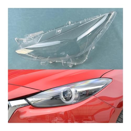 Consejos para Comprar Faro Mazda 3 2018 Top 10. 43 Compatible con Mazda 3 Axela 2017 2018 2019 LED faro delantero de coche cristal faros pantalla transparente carcasa de lámpara cubierta de faro lente(Left)