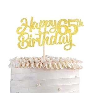 1 Stück Happy 65th Birthday Cake Topper Glitter 65 Geburtstag Tortendeko Prost auf 65 Jahre alt fünfundsechzig…